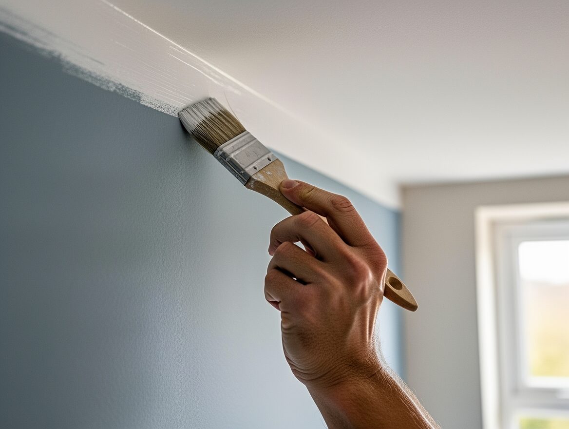 Crisp paint lines and clean brushwork
